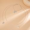 Temperament Fashion Bow Cross Necklace Simple Imitation Pearl Tassel Long Section Collarbone Chain