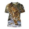 Summer Leopard 3D Print T-Shirts Streetwear Men Women Fashion Oversized Short Sleeve T Shirt O-Neck Male Tees Tops Clothing