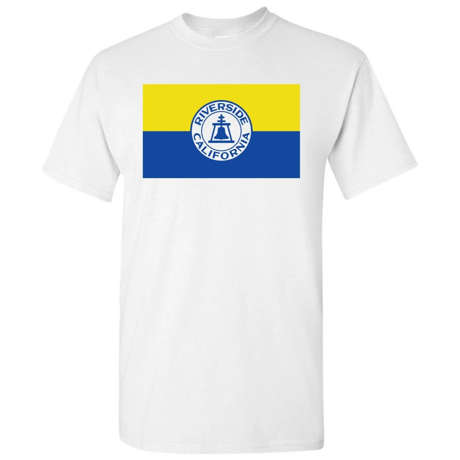 Riverside US City Flag Basic Cotton T-Shirt - White 3XL