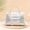 New Trendy Portable Crocodile Pattern Women's Bag, Letter Label Decoration, Fashionable Shoulder Bag, Messenger Bag, One Piece.