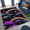 Colorful Rainbow Clouds Dream Sky Cartoon Rug for Bedroom Living Room Sofa Home Doormat Decor, Large Kid Play Non-slip Floor Mat