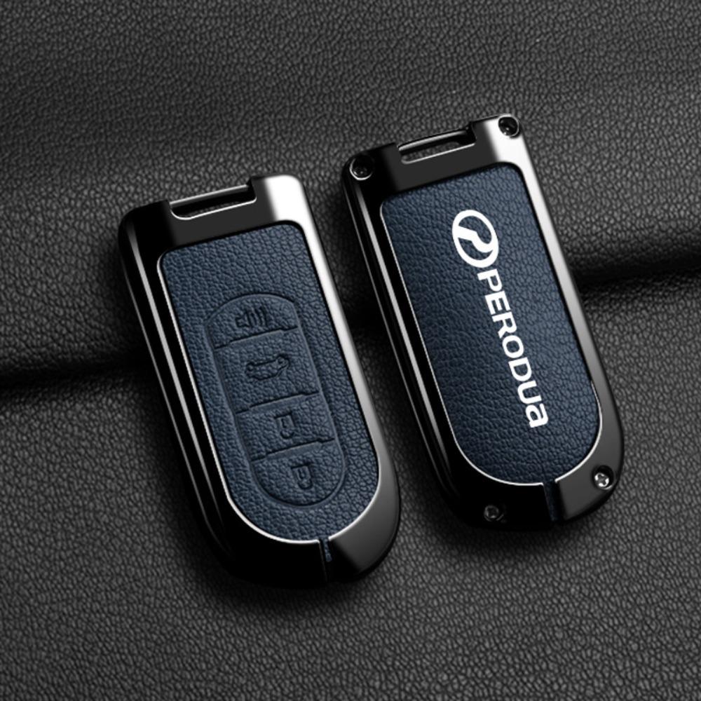 For PERODUA Toyota Car Key Cover Metal Shell Protector for Men Women with Remote Control