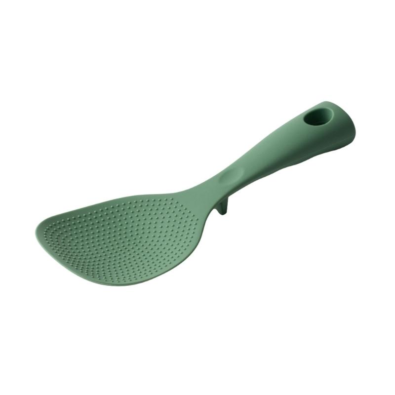 Practical Standing Rice Scooper Heat Resistant Silicone Nonstick Cooking Spoon With Heatproof Handle And Stand Base