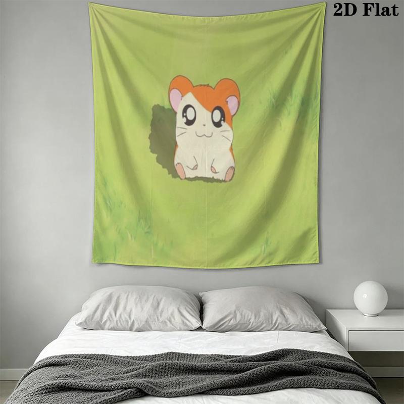 Hamtaro Wall Tapestry Aesthetic Wall Hanging Printed Fabric Blanket Decorative Tapestries for Bedroom Living Room Home Decor