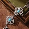 Chinese Traditional Knot Waist Chain With Metal Carving Turquoise Occasions For