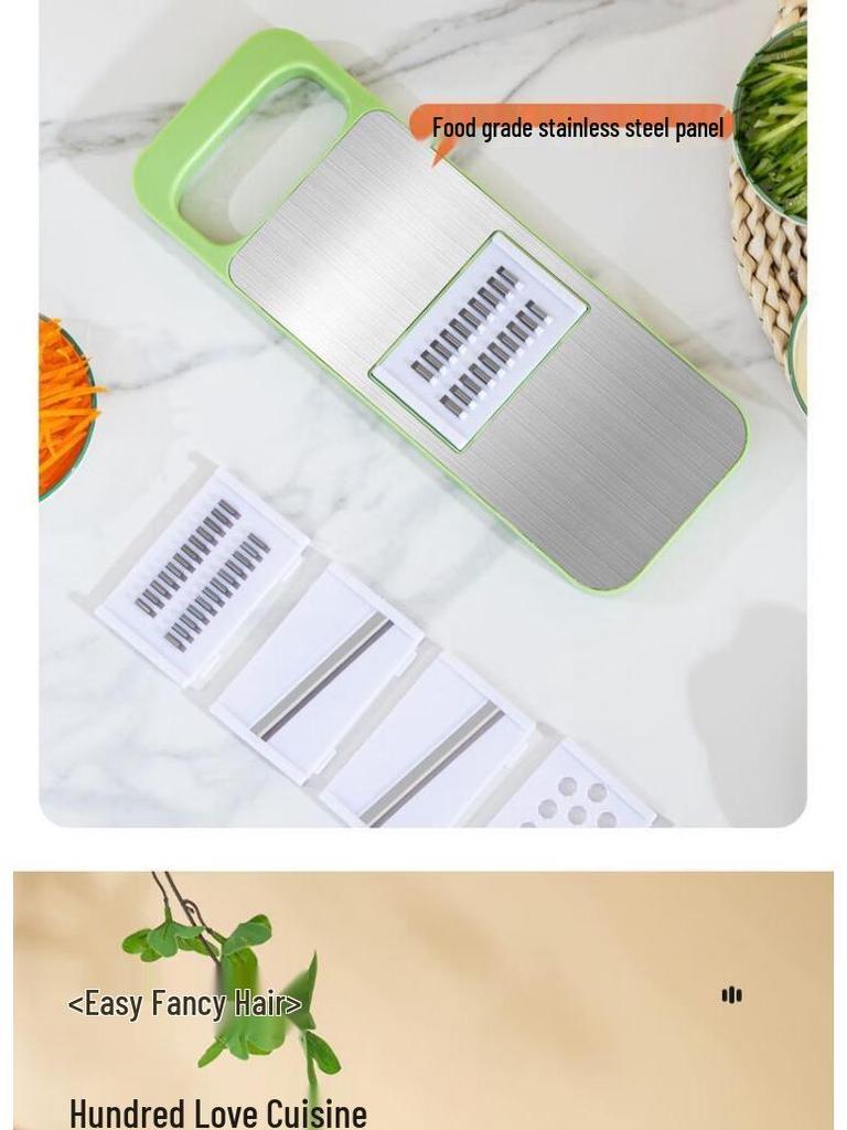 Multifunctional Vegetable and Potato Slicer, Shredder, and Julienne Grater with Kitchen Inserts