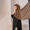 Hot-selling Popular Classic Leopard Print Scarf Women's Chiffon Print Hot Diamond Long Scarf Shawl Popular Ethnic Headscarf Women