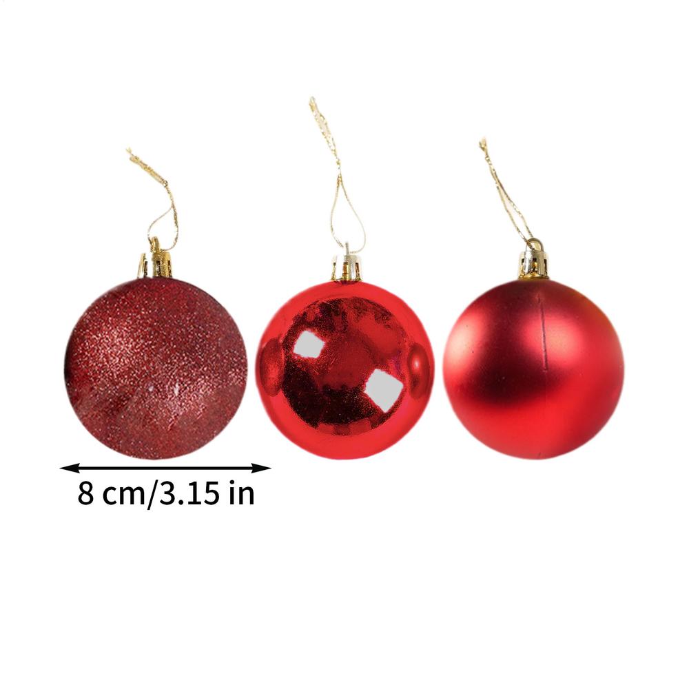 6pcs Christmas Foam Ball 3.15in Shatterproof Globe Set Hanging Christmas Ball Decorations For Christmas Trees Wedding Gifts