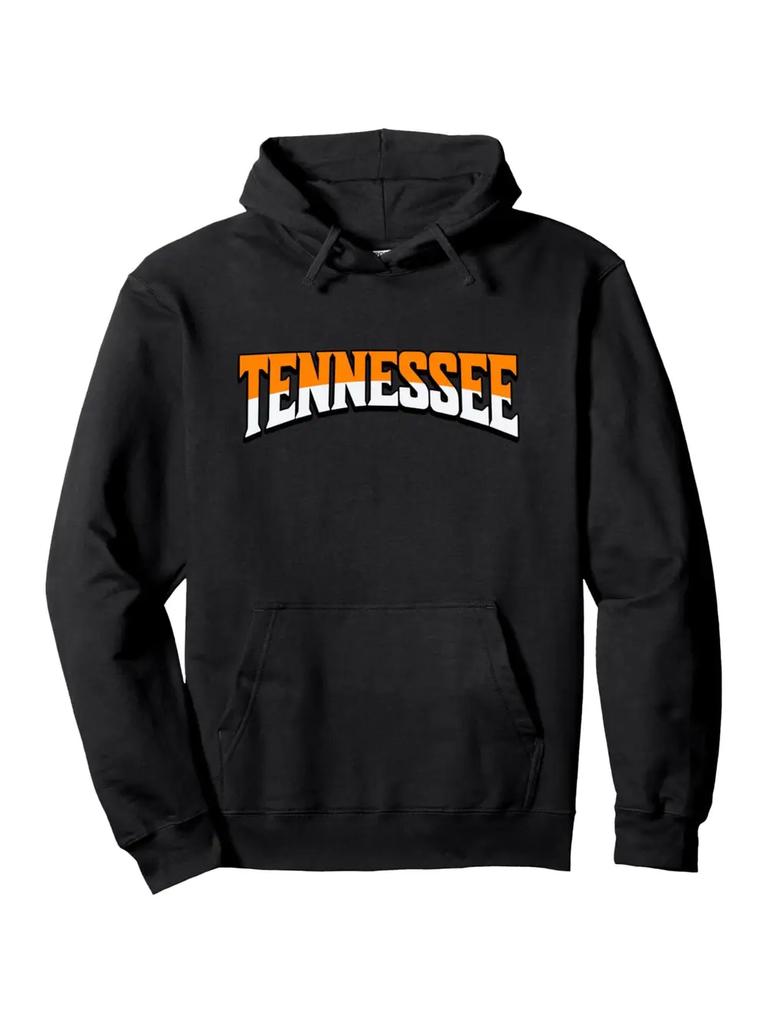 Vintage Tennessee Graphic Hoodie - Black with Orange & White Print