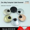 Zinc Alloy Round Cable Entry Box - Desktop Pass-Through Cover for 50, 53, 60, 80 Mm Holes