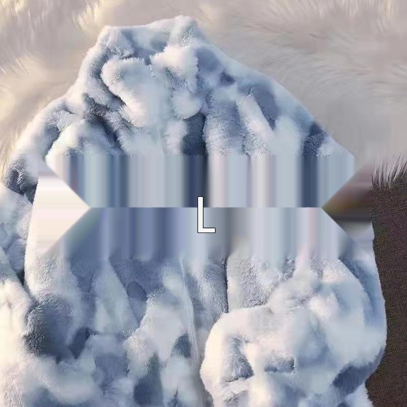 Women's Trendy Tie-Dye Lambswool Coat - High-End Feel, Thick & Loose, 2024 Winter Collection