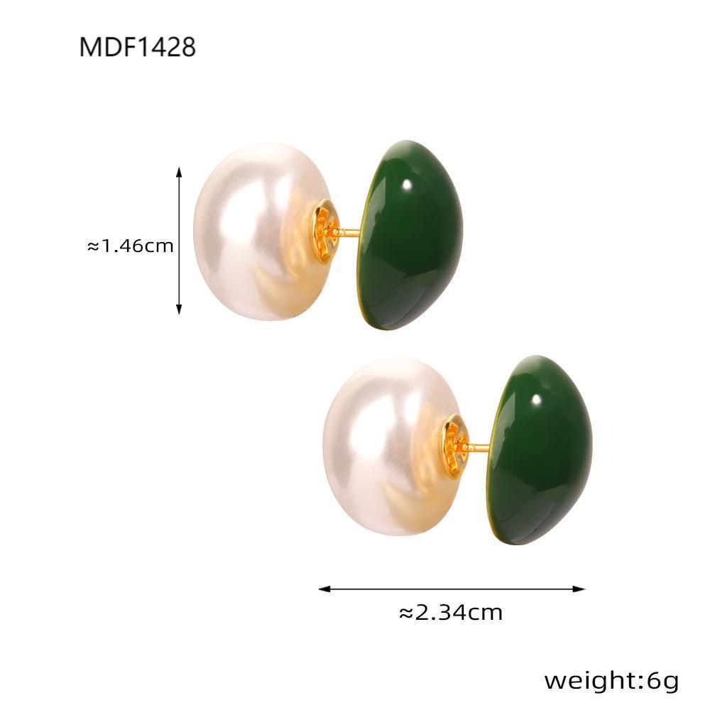 Luxury Retro Faux Pearl Gold-Plated Stud Earrings for Women