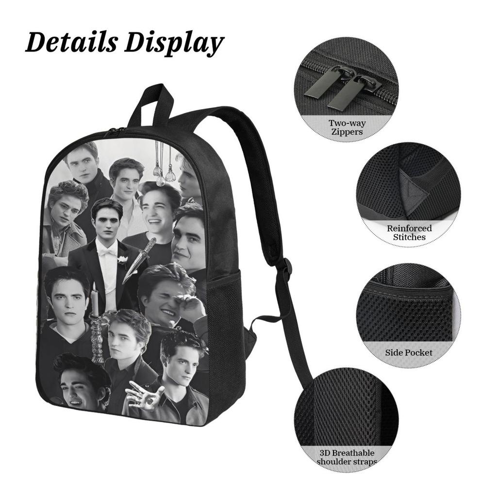 3Pcs Edward Cullen Homage Twilight School Bags Set for Children Pencil Boxes Backpack Sets with Lunch Box For School