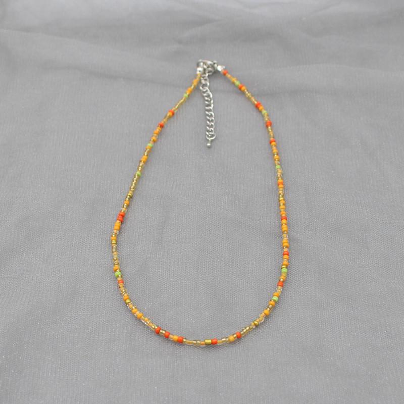 Korean Style Dopamine Color Beaded Necklace - Girly Bohemian Clavicle Chain