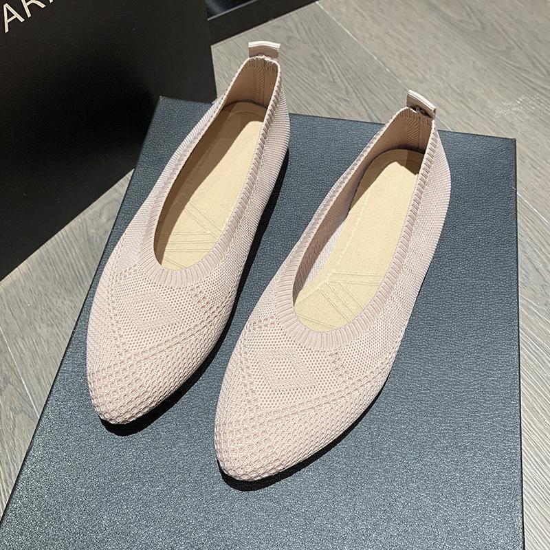 

Дышащие туфли-лодочки на мягкой подошве женские 2025 лето новые остроносые на плоской подошве из летящей ткани с мелким вырезом туфли бабушки сетка ladyshoes 35 розовый