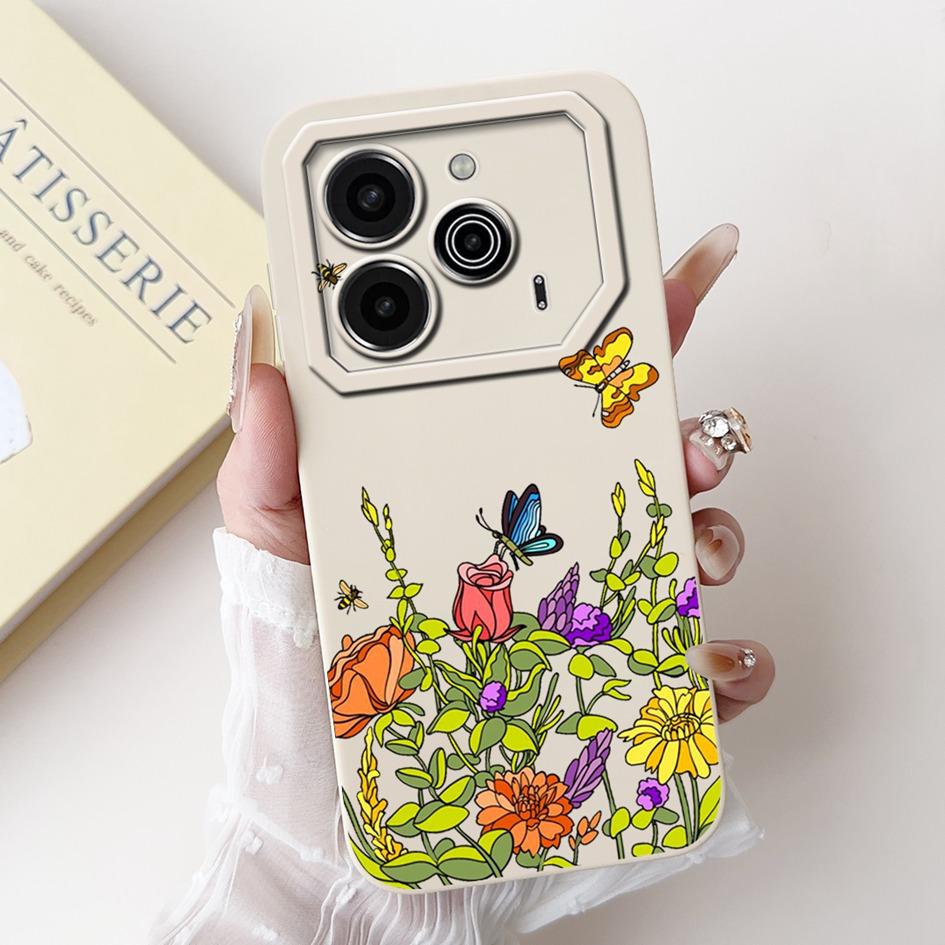 6,78" Für Tecno Pova 6 Pro Hülle 2024 Mode Muster Quadratische Linse Schutz Hülle Weich Für Tecno Pova 6 Pova6 Pro 5G Handyhüllen