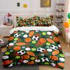 Retro Style All Sports Balls With Flames 3Pcs Bedding Set Soft Microfiber Duvet Cover Pillowcase Set For Boys Bedroom