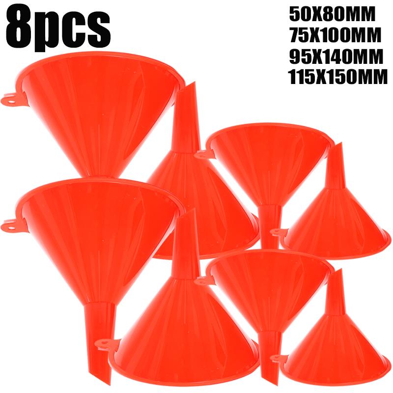 1/2set Small Car Funnel Gasoline Engine Oiling Funnel Universal Plastic Simple Portable Home Oiling Funnel Oil Motorbike