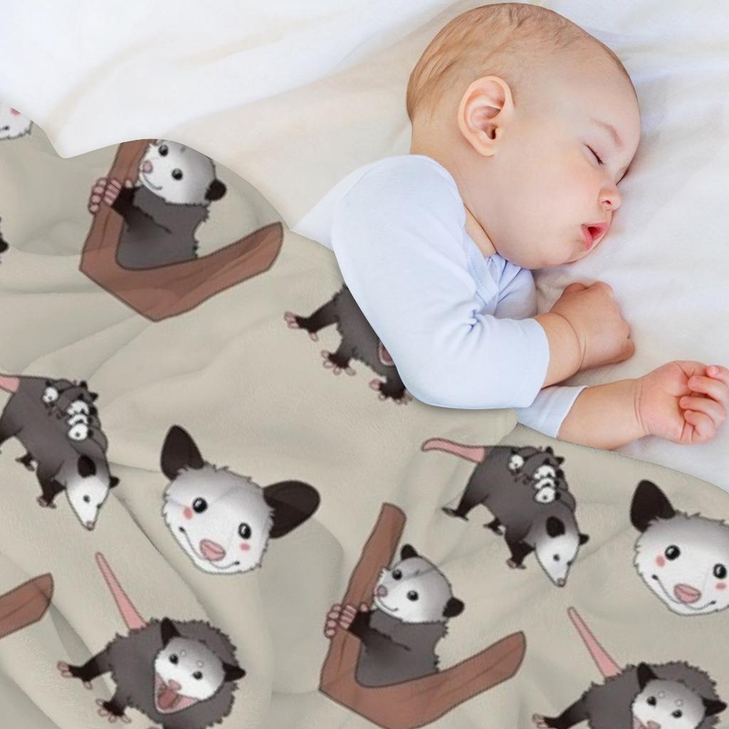 Opossums Pack Throw Blanket Decorative Sofa Cute Plaid for sofa Sofa Blankets