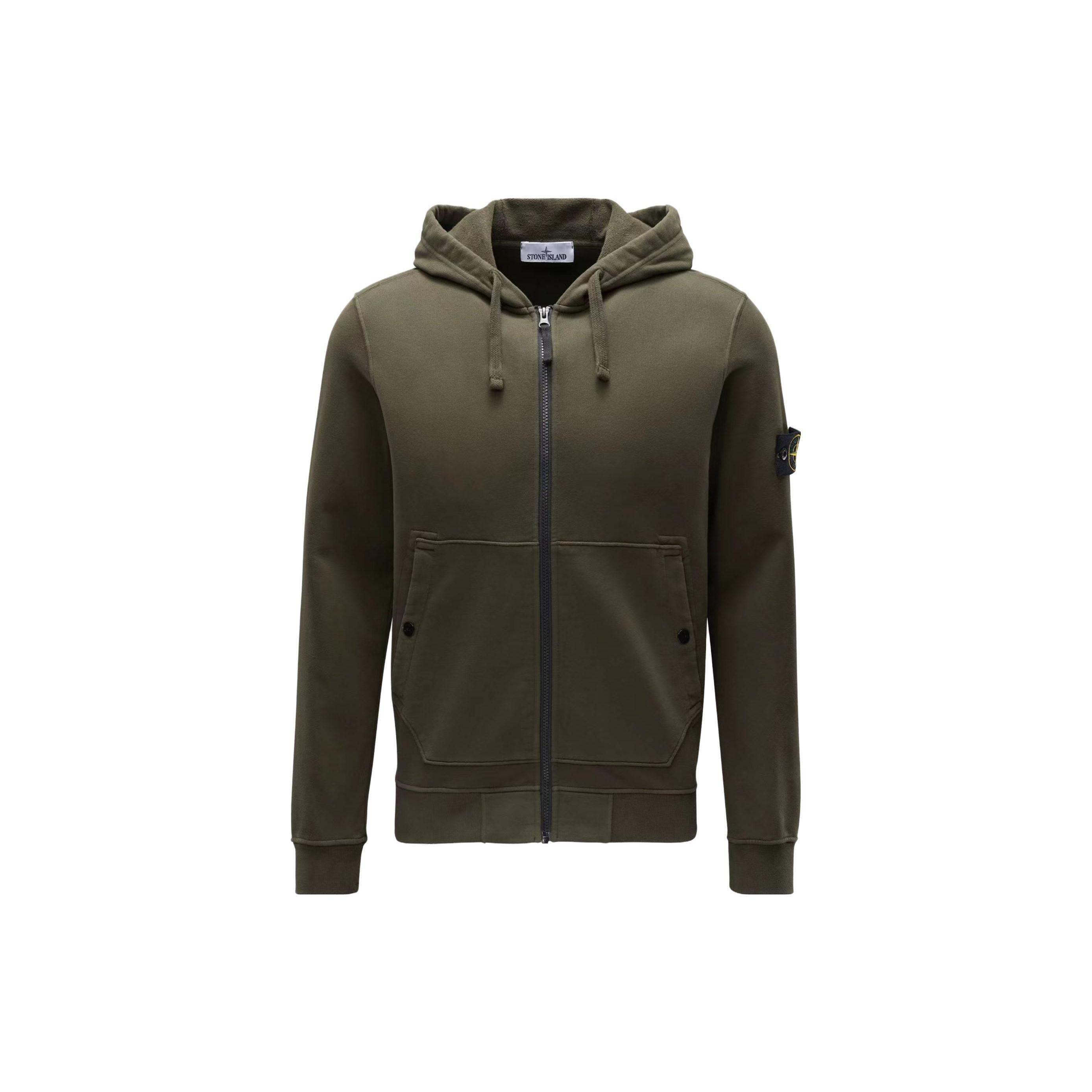 

Stone Island FW23 Solid Color Hooded Zip Slim Fit Long Sleeve Sweatshirt Men sweatshirt Green 791561620-V0058 M