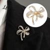 Bow Brooch Pin Sparkling Rhinstone Brooch Retro Alloy Lapel Pin Minimalist Women Jewelry Accessories for Suit Dress Coat Scarf Accessory