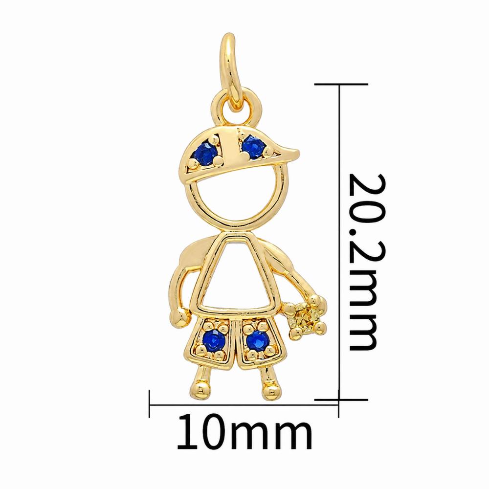 Brass Base Gold Plated Charms 18K Gold Plated Cubic Zirconia Pendants For DIY Necklace Making 9