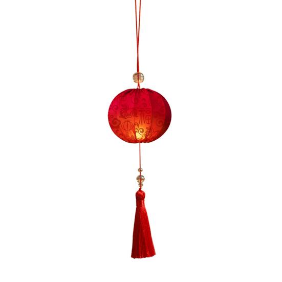 Chinese New Year Hanging Lanterns Small Lighted Red Lantern with Tassel for New Year Spring Festival Wedding Party Decor