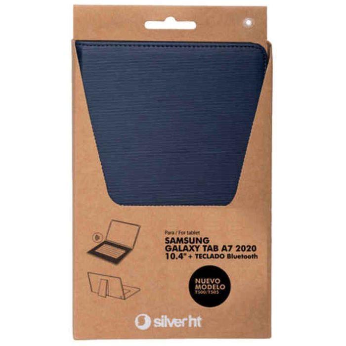Coque avec clavier bluetooth - silver ht - samsung tab a7 2020 - ultra-fin - léger - protection chocs