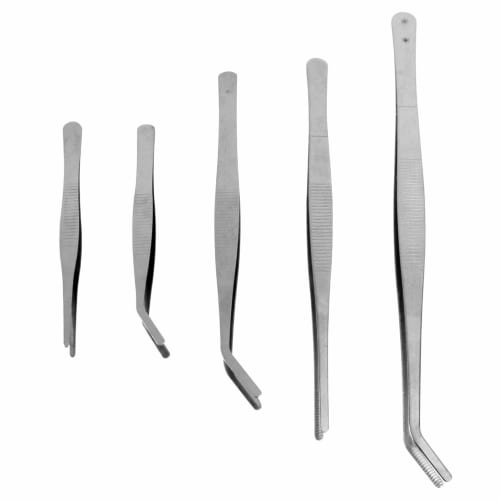 

NOLITOY Stainless Steel Tweezers with Curved Tips, Garden Hand Tool for Succulents and Bonsai, 5 Pieces