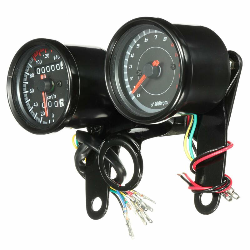 Universal For Honda Yamaha Suzuki Scooter ATV Meter 12V LED Backlight Motorcycle Dual Odometer Speedometer Tachometer Gauge