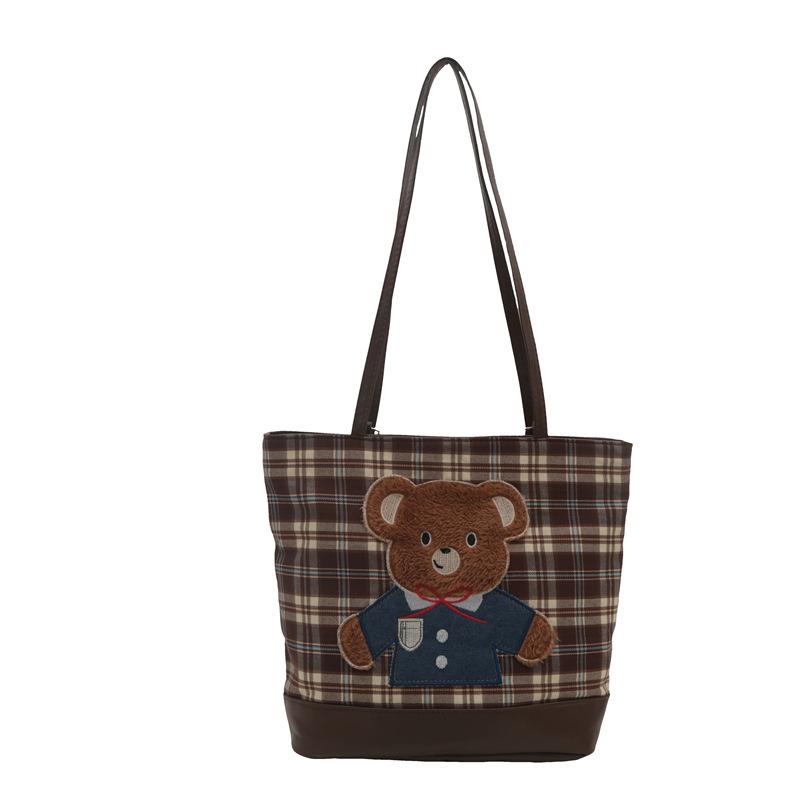 

Large capacity premium tote bag women s bag new woolen plaid tote bag fashion backpack
