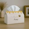 2D Flat 1pc Cute Minimalist Illustration Tissue Box - Bee Typography Art Print, for Kitchen, Living Room, Bedroom, Car, for Home & Party Decorations, 