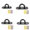 4Pcs Stainless Steels Pad Eye Plate Hook Heavy Duty Ceiling Hook Rings Hook Screw Eyes Hook Marine Hardware Staple Hook