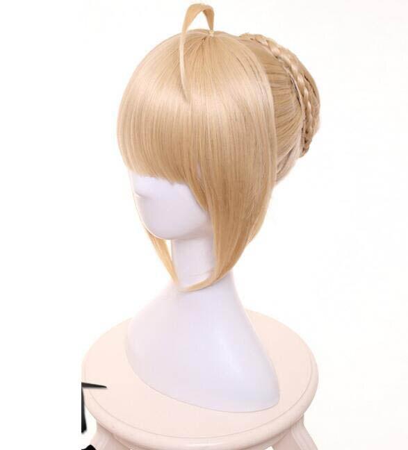 

Аниме FGO Fate/stay Night Артурия Пендрагон Сэйбер с париком-булочкой в ​​стиле блонд, косплей, парики с полными волосами One Size бежевый