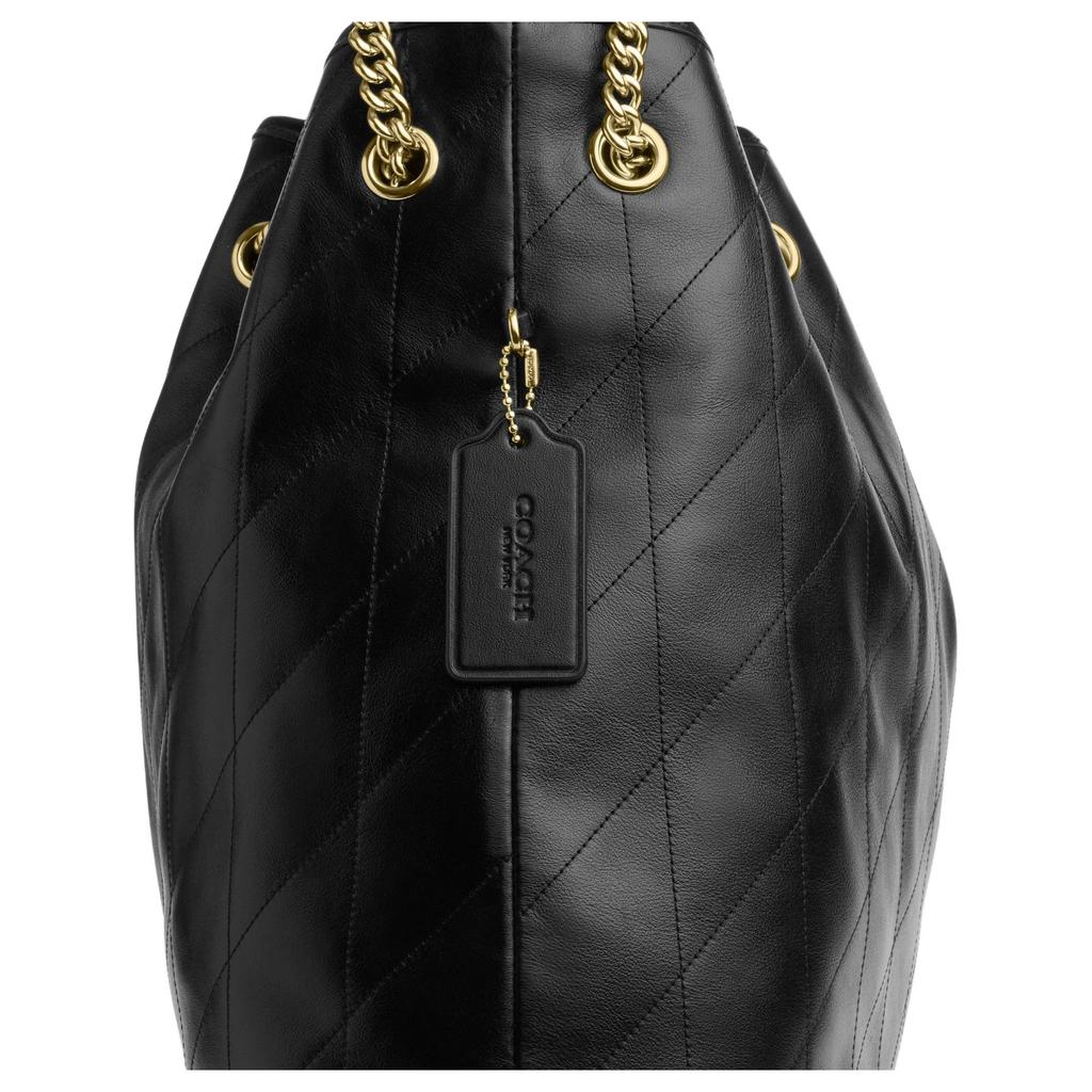 Coach Evelyn 36 Quilted Detail Leather Tote Bag Large Women bags Black CCZ81-IMBLK