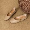 Fashion Women's new leather cowhide round toe spring and autumn low heel large size comfortable casual Mary Jane single shoe