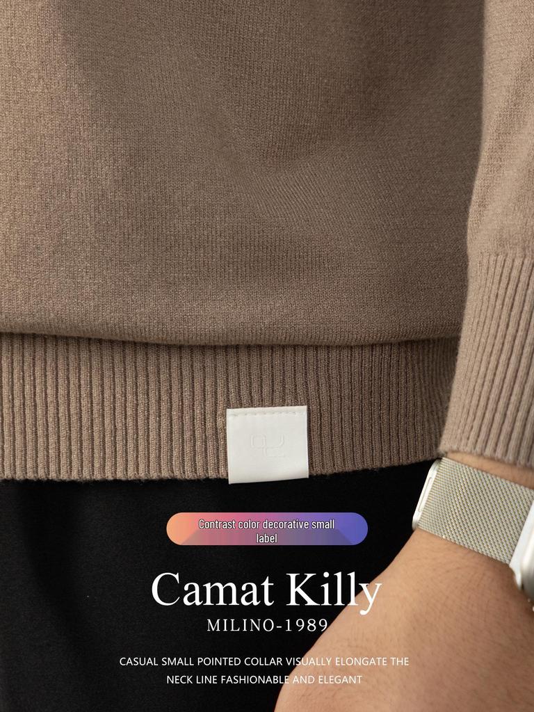 CamatKilly • Men's Soft Knitwear: Luxurious, Thick, Anti-Pilling, High-Elastic Base Layer for Autumn and Winter.