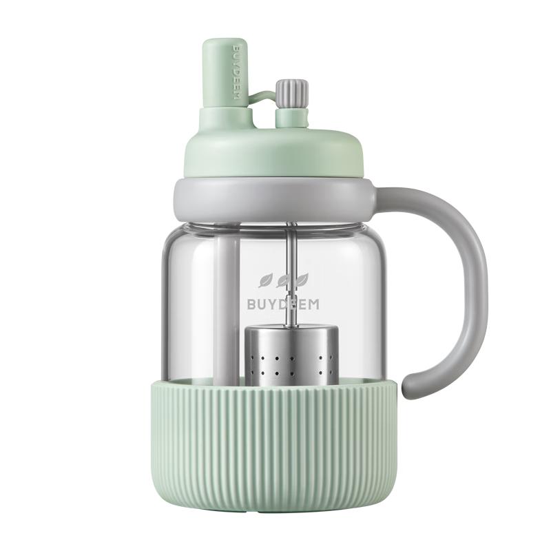 Buydeem Portable Tea Infuser Glass Bottle with Straw