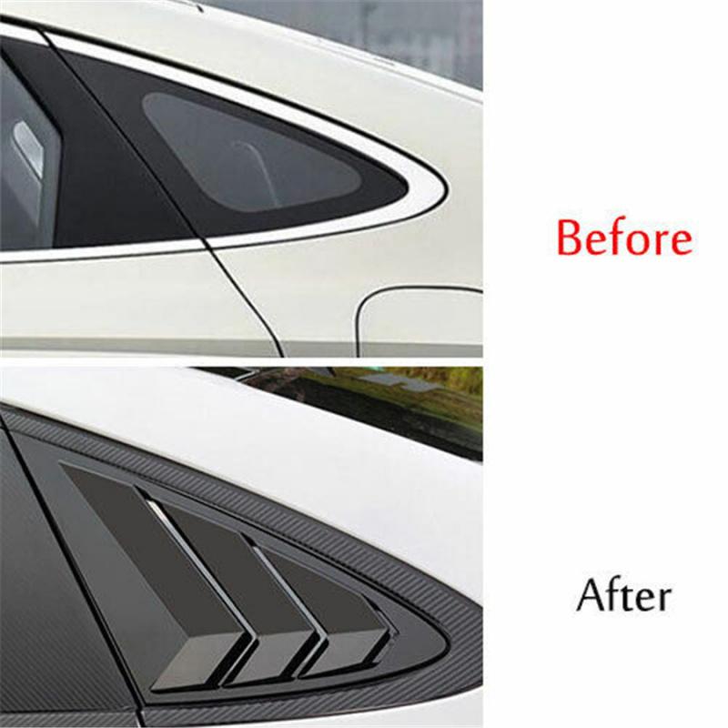 Rear Side Window Quarter Louver Cover Glossy Black For Hyundai Sonata 2020-2023