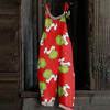 Women's Casual Loose Jumpsuit Christmas Print Wide Leg Jumpsuit Sleeveless With Pockets