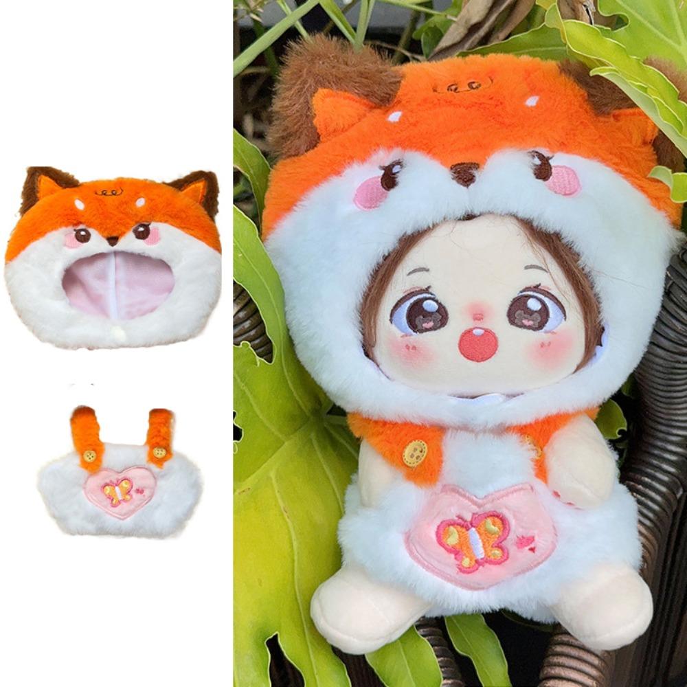 Animal Headcover Cotton Doll Clothes Set Strap Pants Plush Dolls Clothes  20cm Cotton Doll