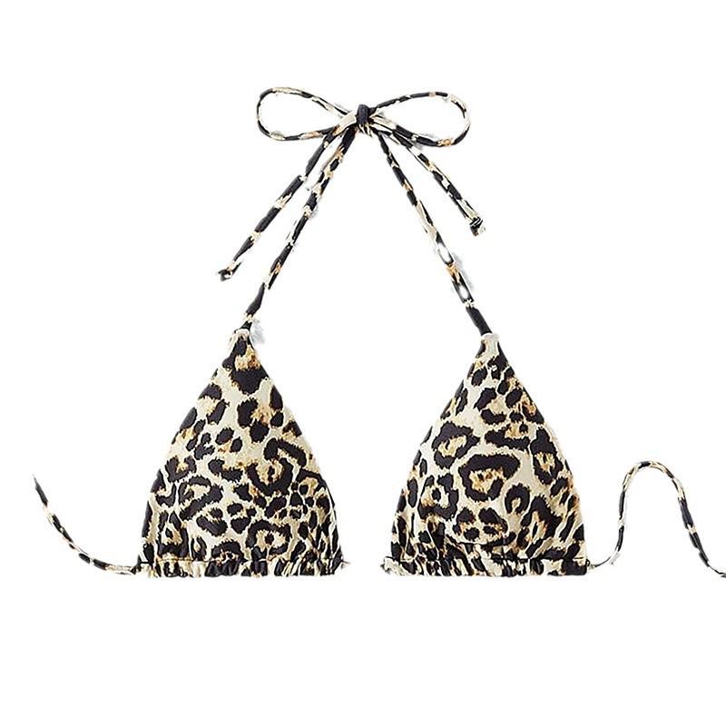 European & American Lace-Up Halter Bikini Top - Women's Beach & Hot Spring Swimwear 2025