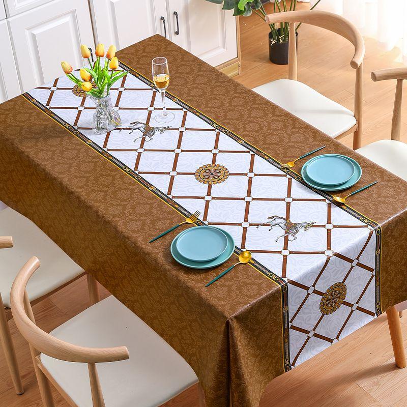 

Скатерть в дворцовом стиле, водонепроницаемая, маслостойкая, термостойкая, не требующая глажки, высококачественная скатерть для кофейного столика, ПВХ мат для обеденного стола 120*120cm