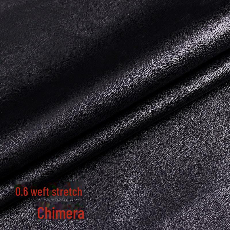 Elastic Lamb Grain PU Faux Leather Fabric - Waterproof and Wash-Free Imitation Leather for Clothing and Accessories