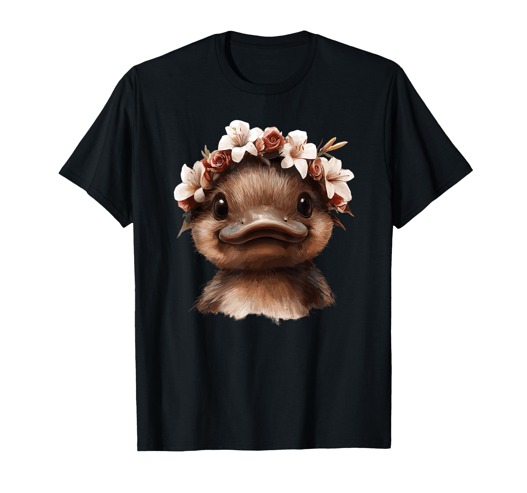 

Adorable platypus and flower crown charm. T-shirt чорний