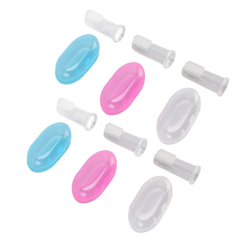 6PCS Infant Finger Toothbrush Safe and Gentle Silicone Baby Toothbrush Set for Early Oral Hygiene