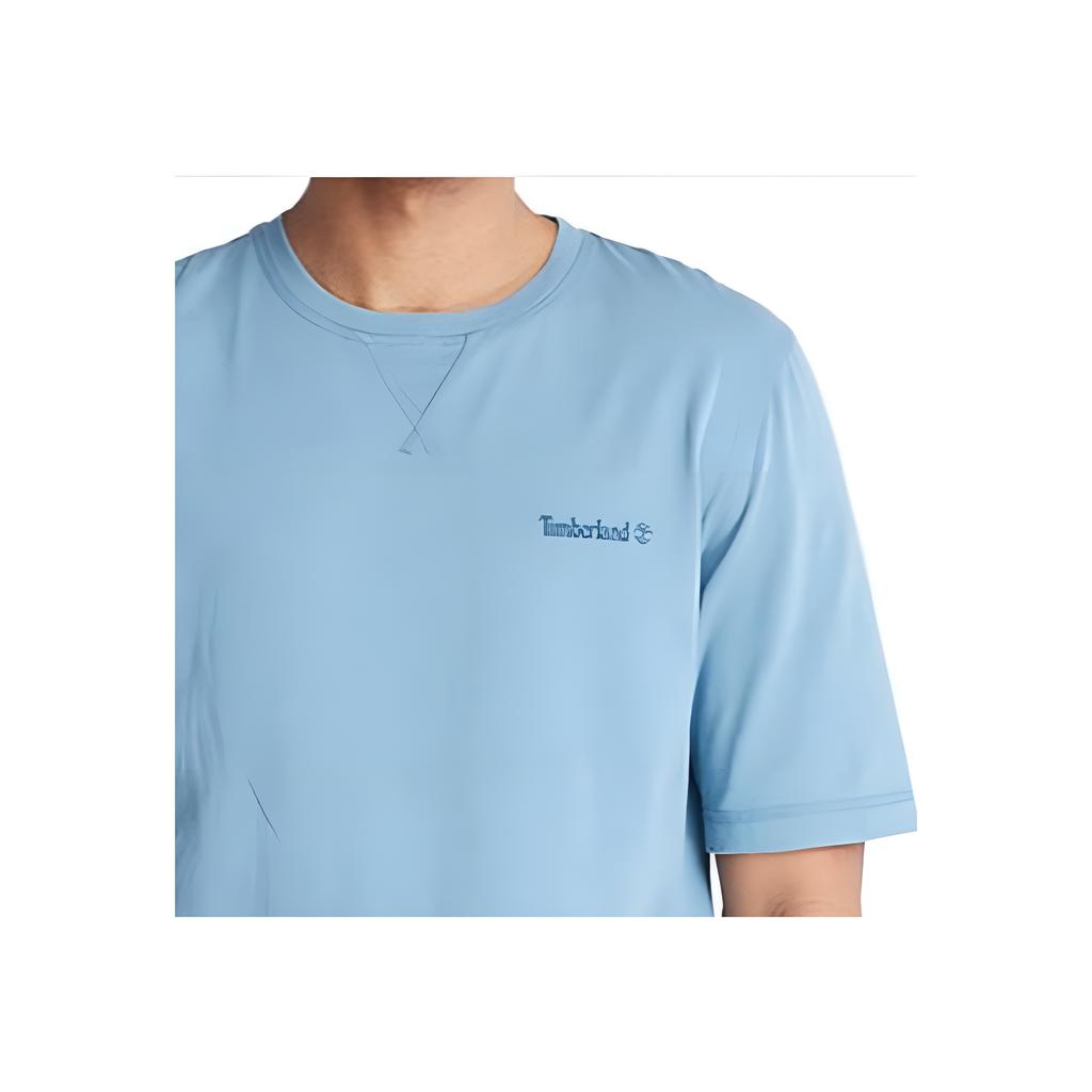 Timberland Solid Color UV Protection Breathable Crew Neck Short Sleeve T-Shirt Men Tops Navy-Blue A68RS-DJ5