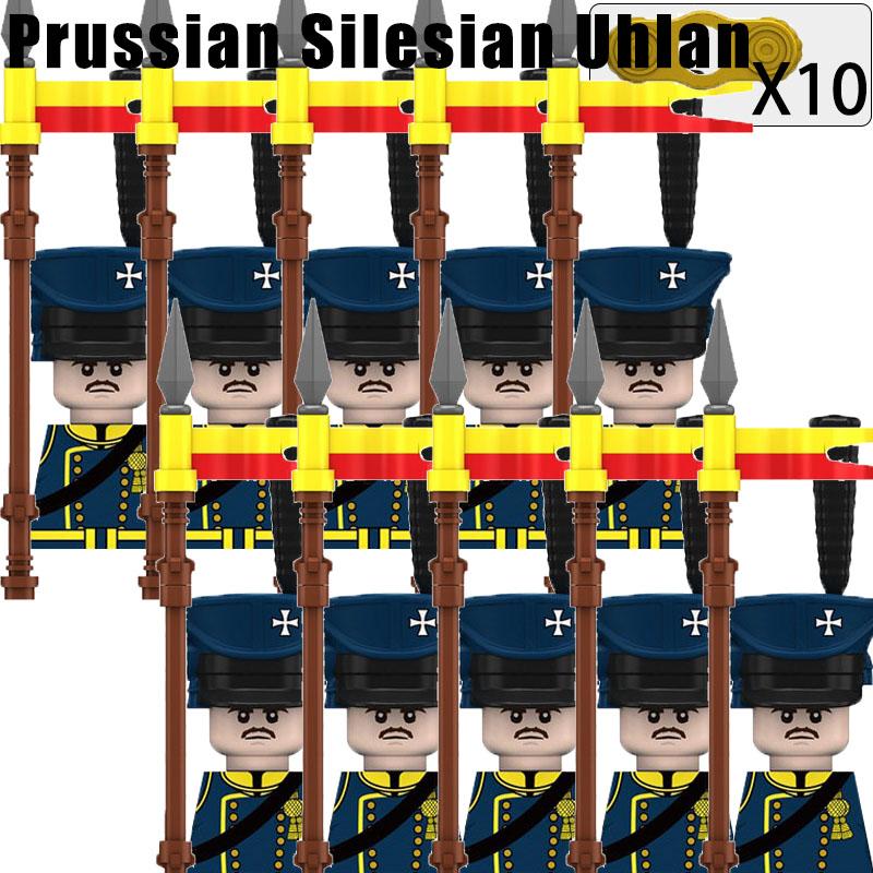 Kids Toys Napoleonic Wars Building Blocks 10pcs/lot Fusilier Lancer Soldiers Mini Action Figures Toys For Kids Christmas Gifts