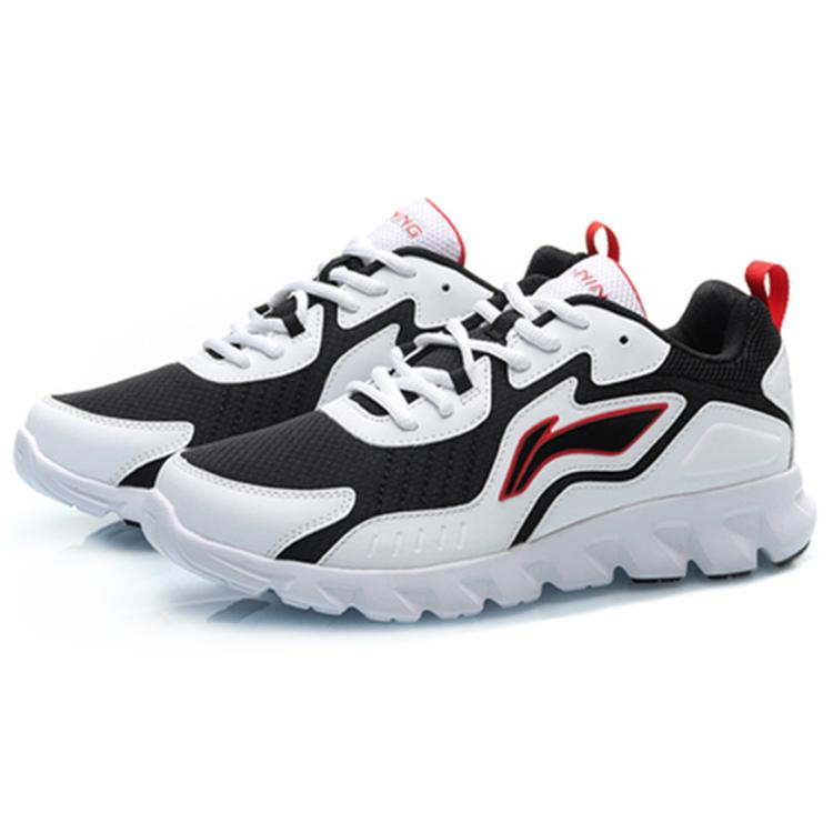 Li Ning Abrasion Resistant Breathable Low top Running Shoes Women's White Black Red ARHP324-4