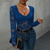 European and American Spring Summer Women clothes Solid Sexy Long sleeve Jumpsuit Sexy Long Sleeved Jumpsuit